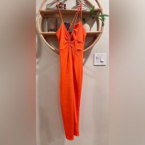 Havana Nights Cutout Midi Dress - Orange